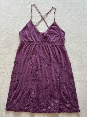 Y2K Aeropostale Large Purple Strappy Babydoll Floral Dress